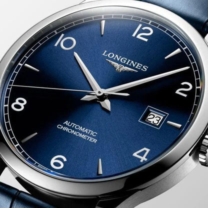 Montre Longines Record Collection 40 mm en acier bleu automatique L2.821.4.96.4