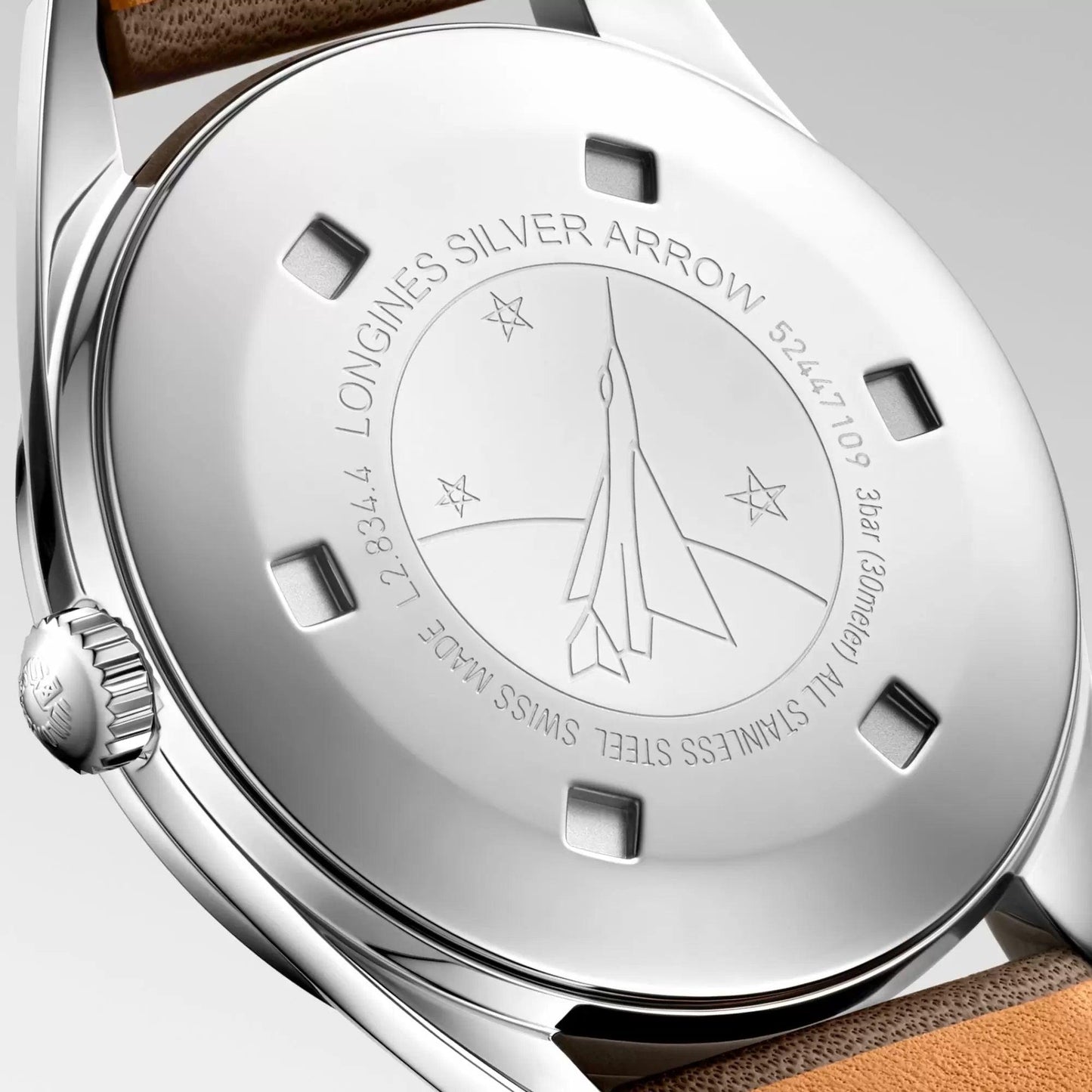 Longines montre Silver Arrow 38,5mm argent automatique acier L2.834.4.72.2