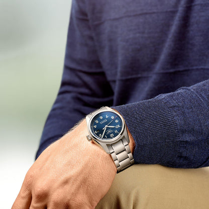 Longines montre Spirit 42mm bleu automatique acier L3.811.4.93.6