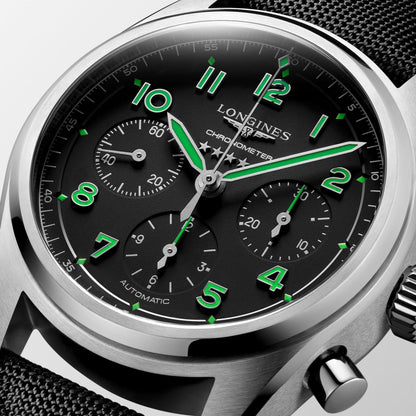 Montre Longines Spirit Pioneer Edition 42mm noir automatique titane L3.829.1.53.2