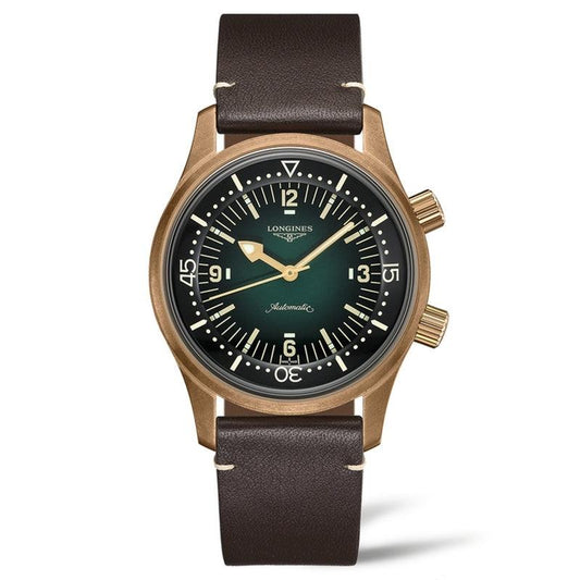 Longines montre The Longines Legend Diver 42mm vert automatique bronze titane L3.774.1.50.2