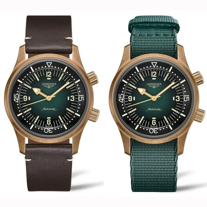 Longines montre The Longines Legend Diver 42mm vert automatique bronze titane L3.774.1.50.2