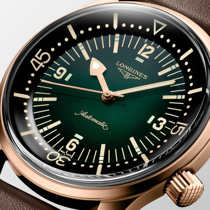 Longines montre The Longines Legend Diver 42mm vert automatique bronze titane L3.774.1.50.2