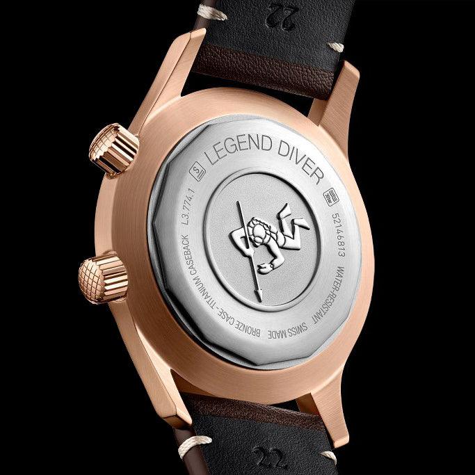 Longines montre The Longines Legend Diver 42mm vert automatique bronze titane L3.774.1.50.2