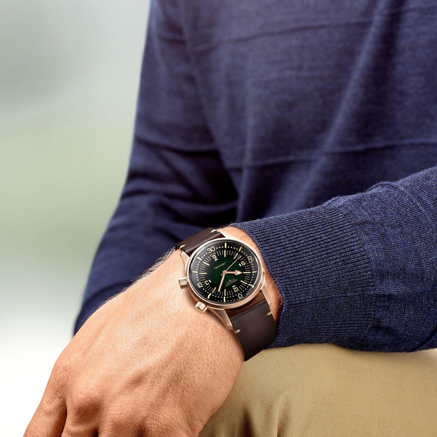 Longines montre The Longines Legend Diver 42mm vert automatique bronze titane L3.774.1.50.2
