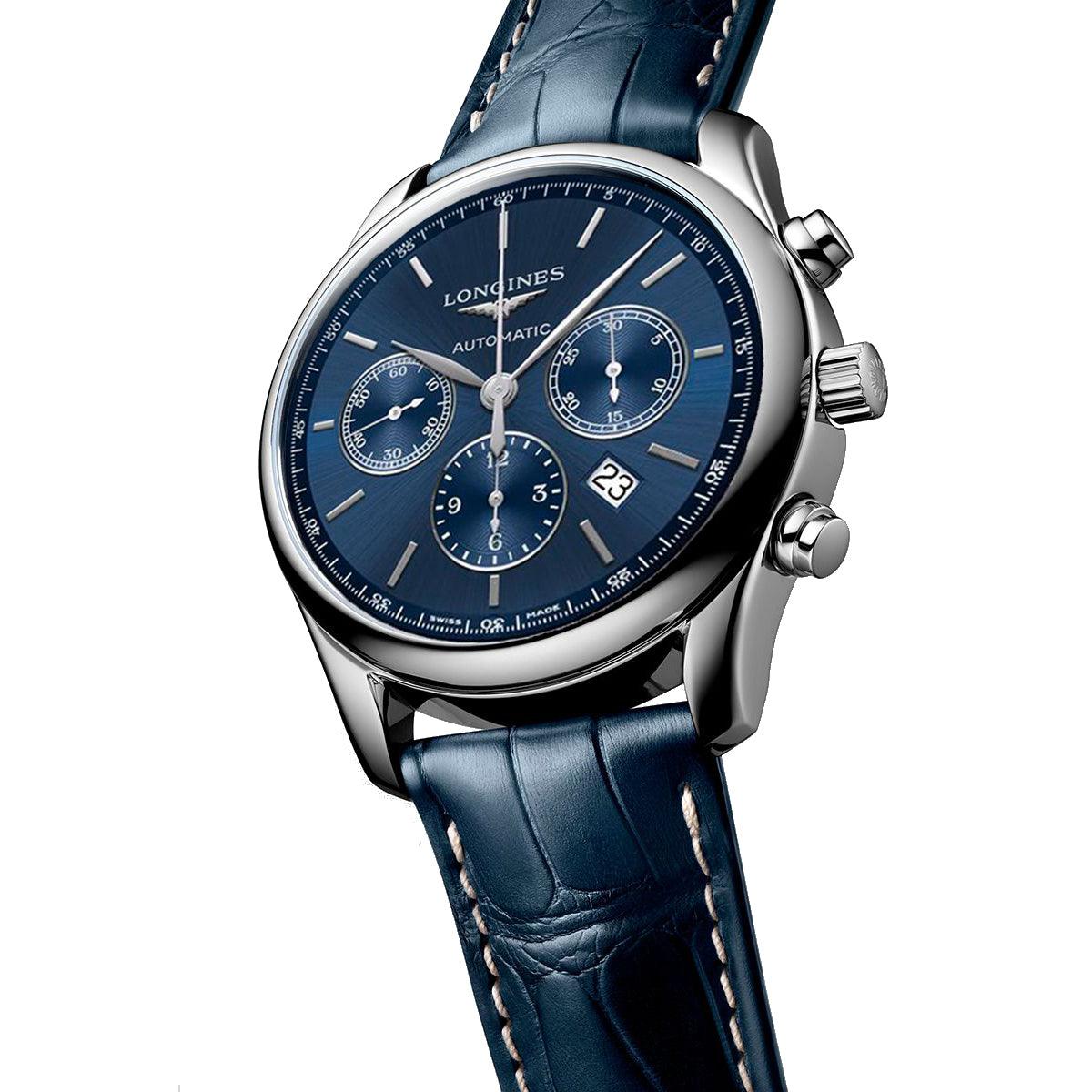 Longines montre The Longines Master Collection 42mm bleu acier homme chronographe automatique L2.759.4.92.0