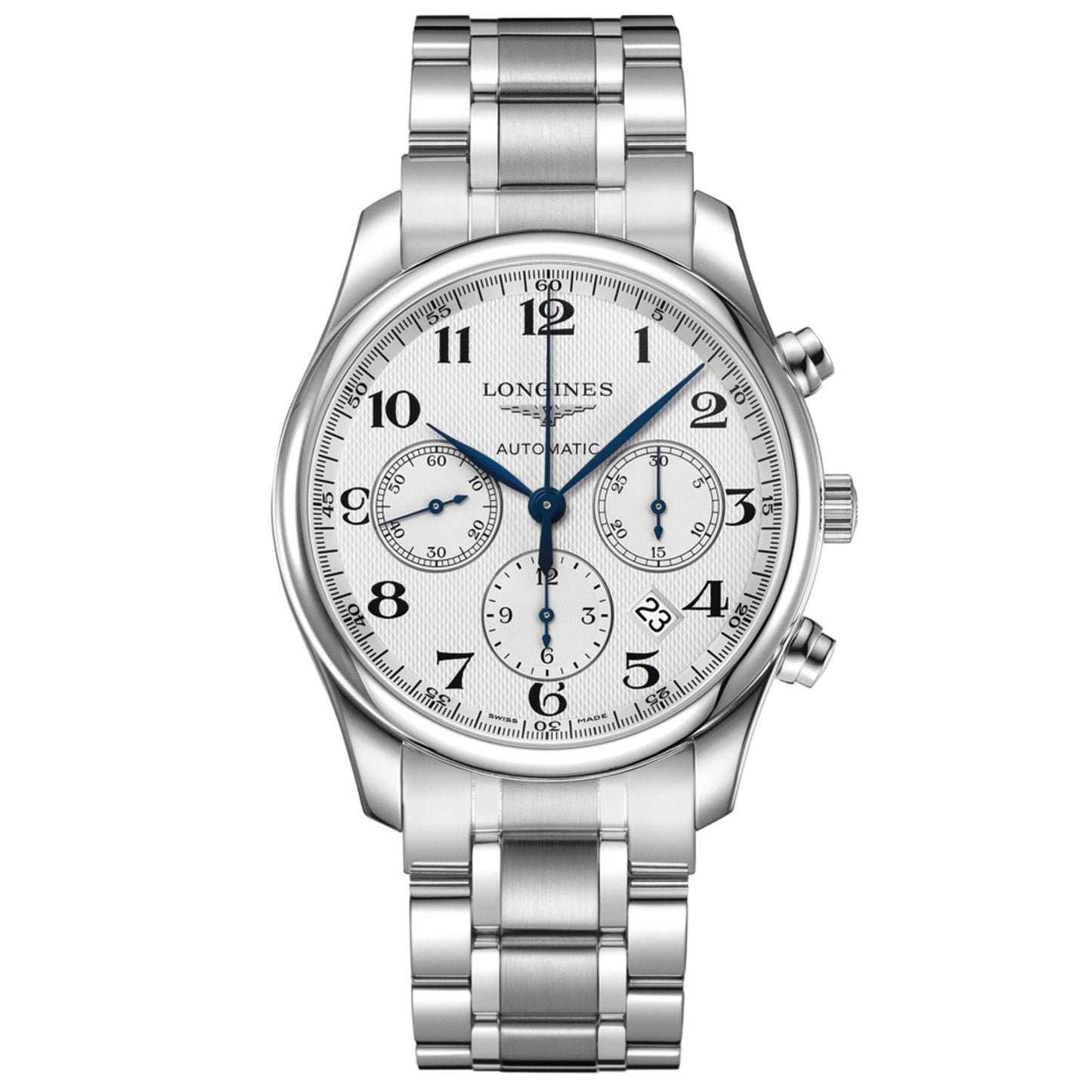 Montre Longines La Collection Maître Chronographe 42 mm argent automatique acier L2.759.4.78.6