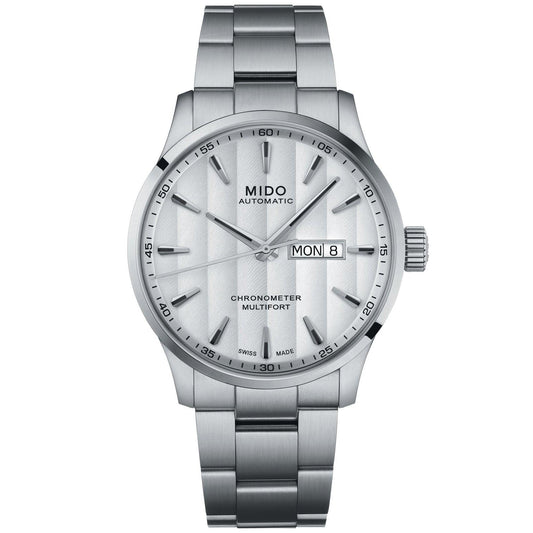 Mido montre Multifort Chronometer 1 COSC 42mm blanc automatique acier M038.431.11.031.00