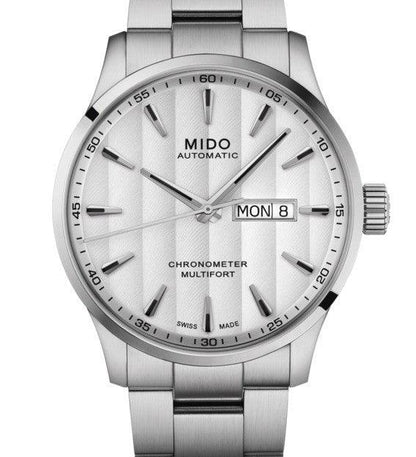 Mido montre Multifort Chronometer 1 COSC 42mm blanc automatique acier M038.431.11.031.00