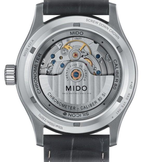 Montre Mido Multifort Chronometer 1 COSC 42mm blanche automatique acier M038.431.16.031.00