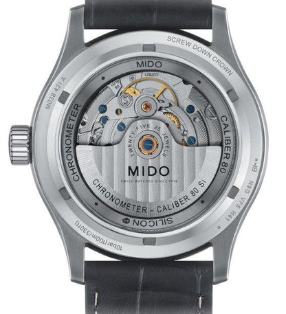 Montre Mido Multifort Chronometer 1 COSC 42mm blanche automatique acier M038.431.16.031.00