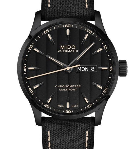 Mido montre Multifort Chronomètre 1 COSC 42mm noir automatique acier finition PVD noir M038.431.37.051.00