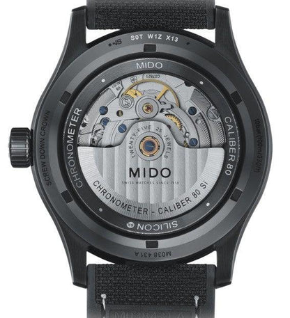 Mido montre Multifort Chronomètre 1 COSC 42mm noir automatique acier finition PVD noir M038.431.37.051.00