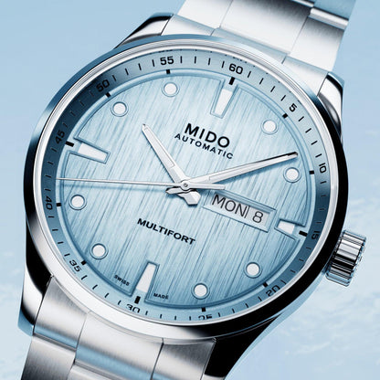Montre Mido Multifort M Freeze 42 mm Turquoise Automatique Acier M038.430.11.041.00