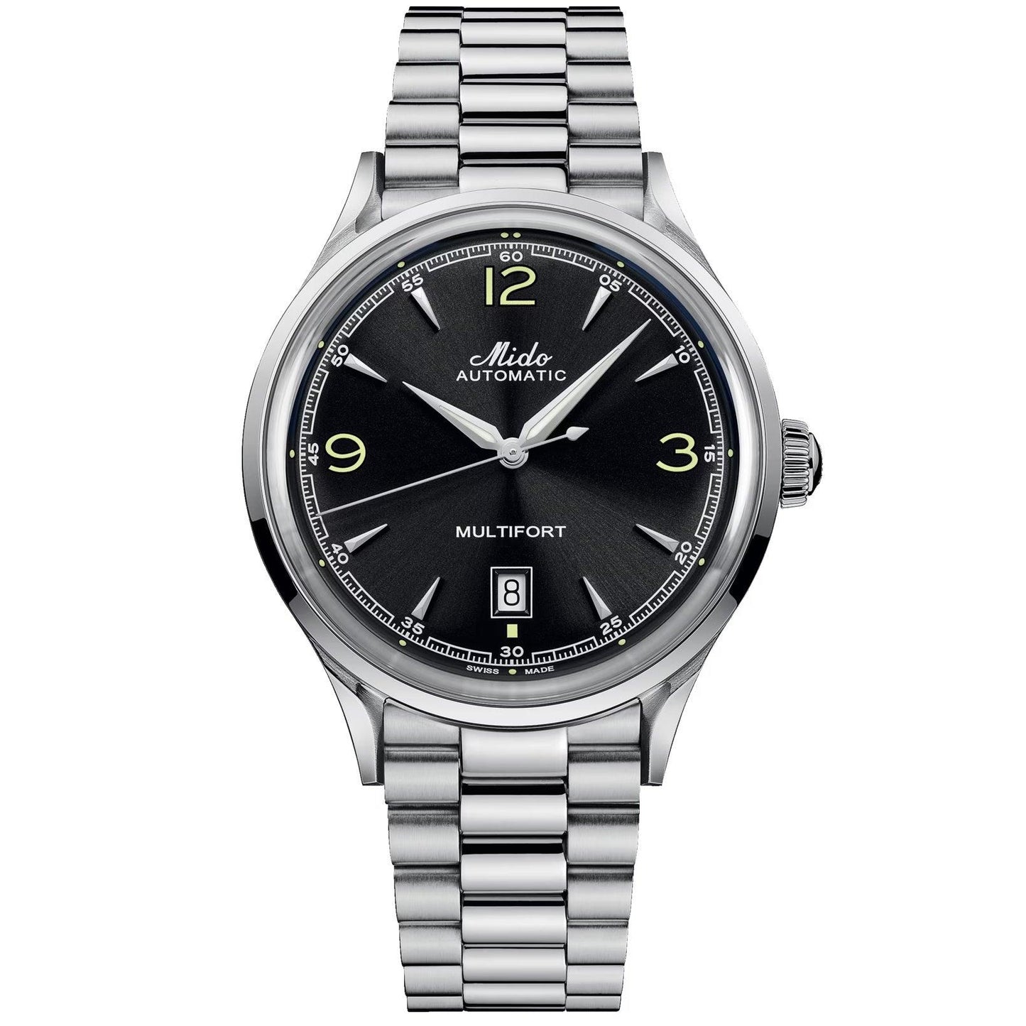 Montre Mido Multifort Powerwind 40mm noire automatique acier M040.407.11.057.00