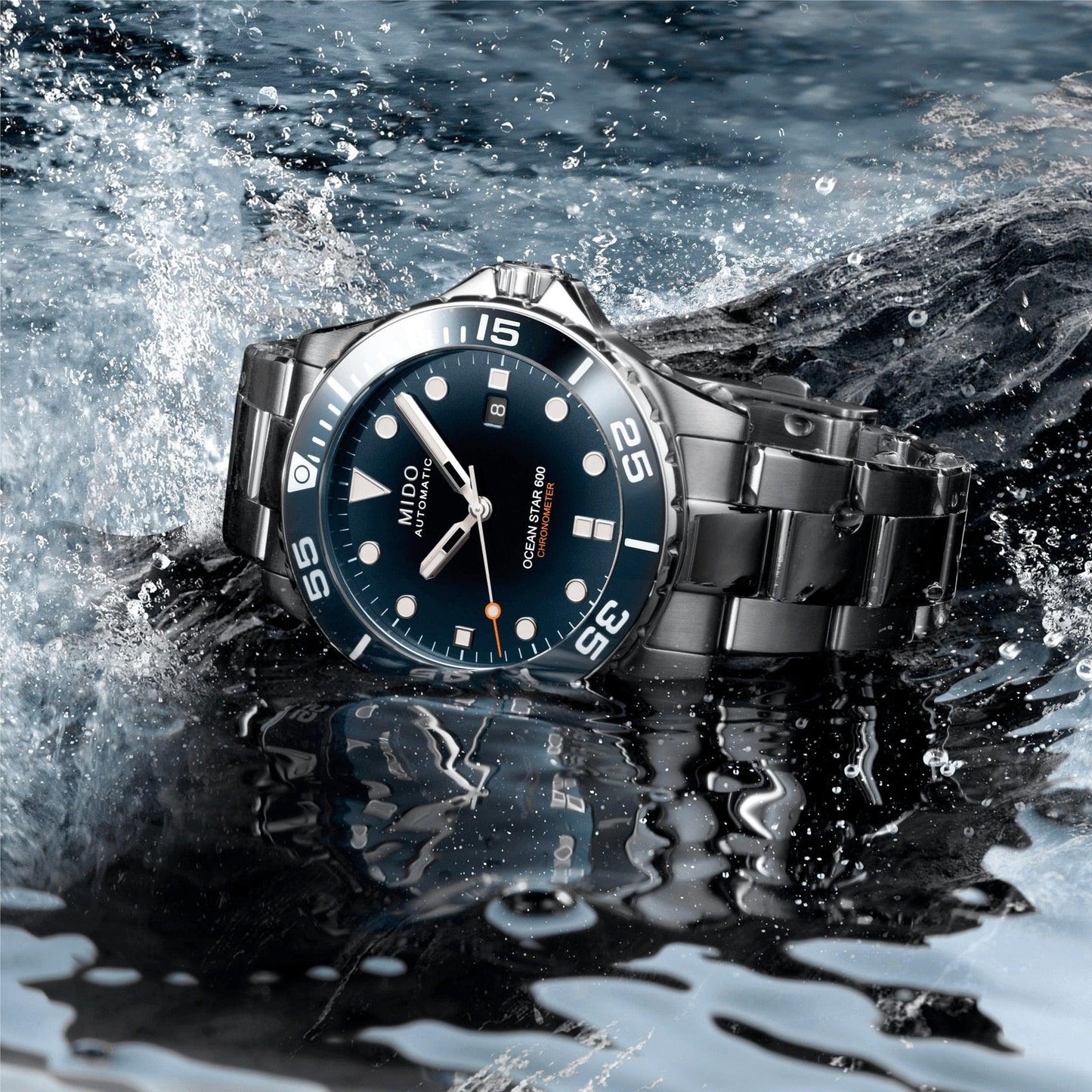 Mido montre Ocean Star 600 Chronomètre COSC 43,5mm bleu automatique acier M026.608.11.041.01