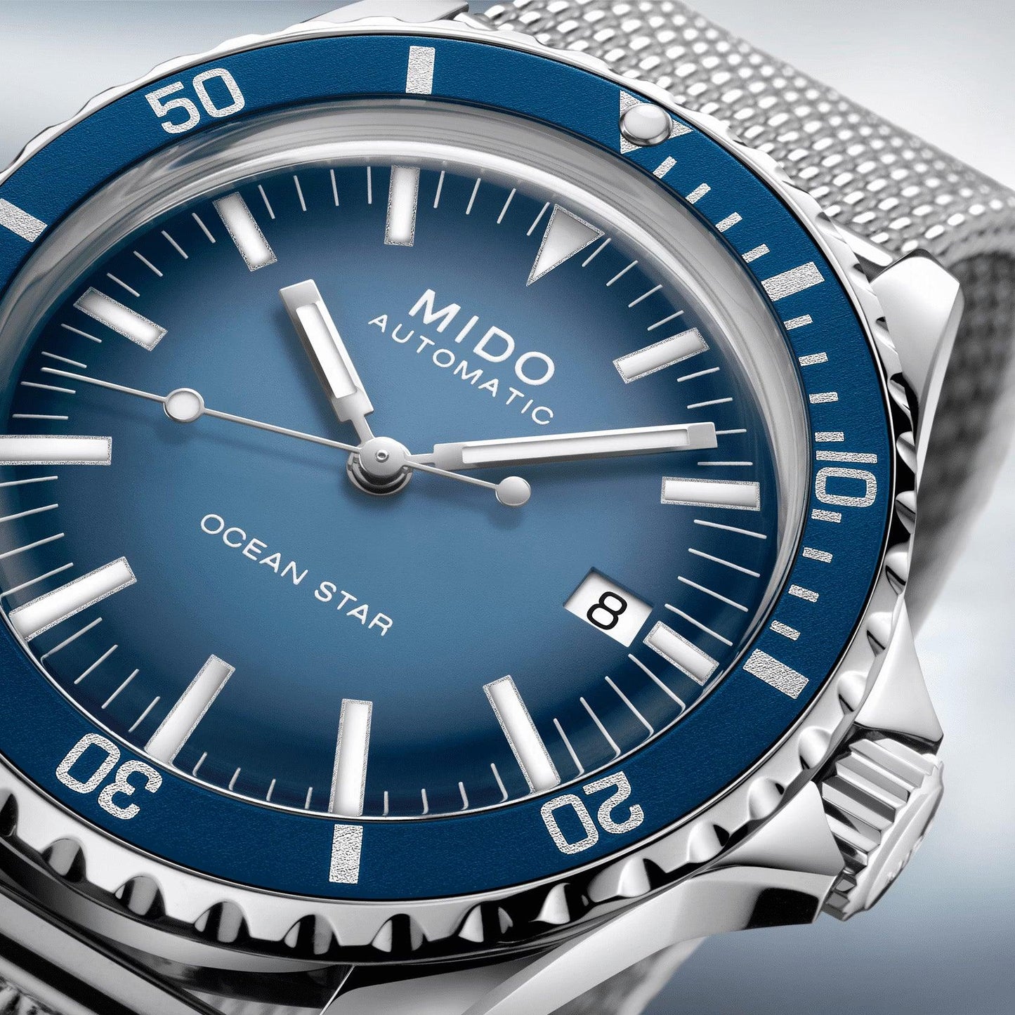 Mido montre Ocean Star Tribute Édition Spéciale 40mm bleu automatique acier M026.807.11.041.01