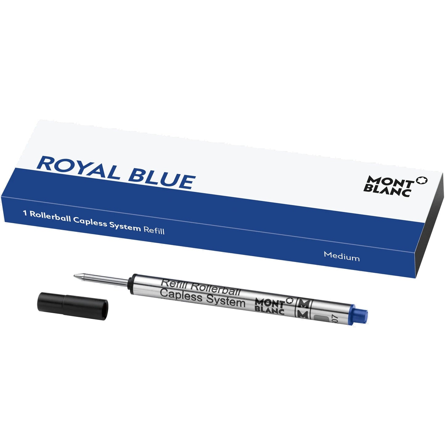Montblanc 1 système de recharge pour roller sans capuchon moyen Royal Blue bleu plume M 128243