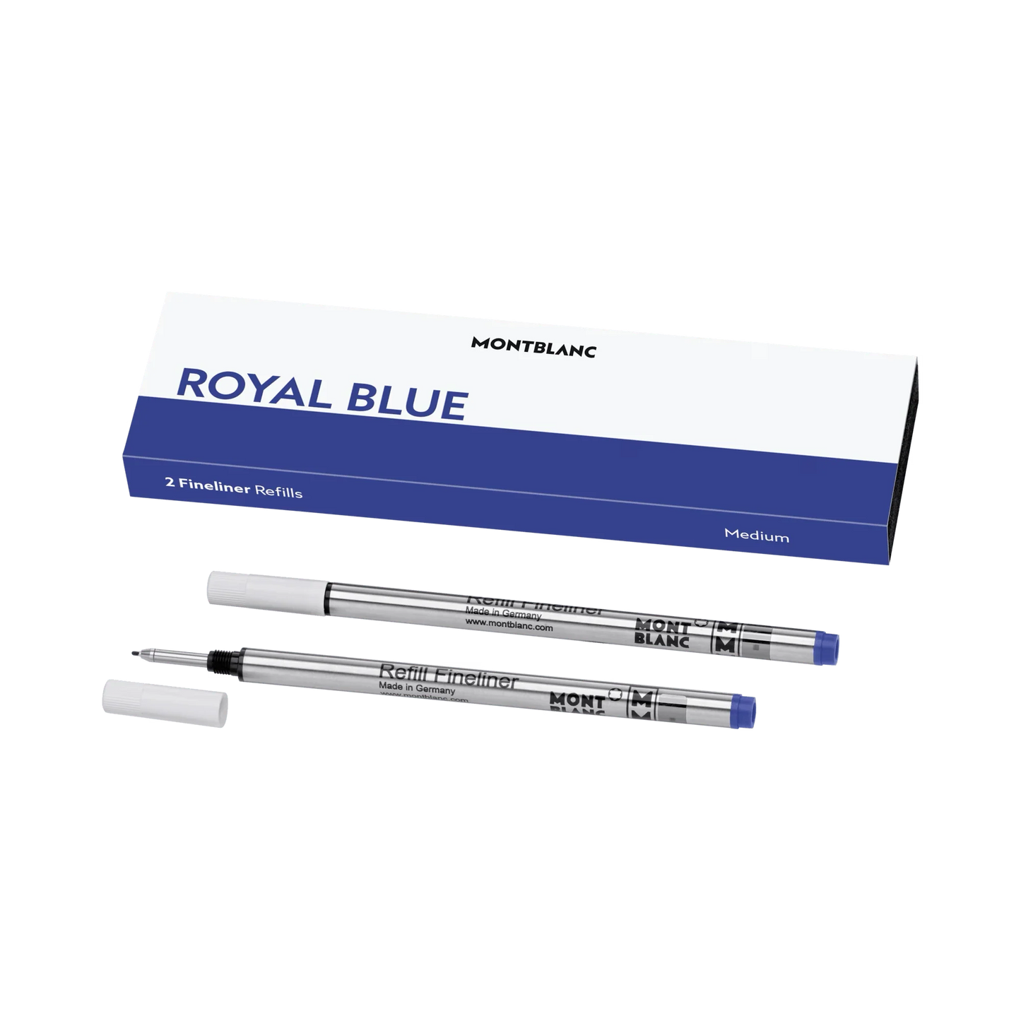 Montblanc 2 recharges pour fineliner pointe M Royal Blue bleu 128248