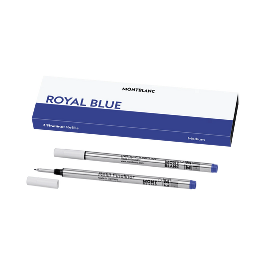 Montblanc 2 recharges pour fineliner pointe M Royal Blue bleu 128248