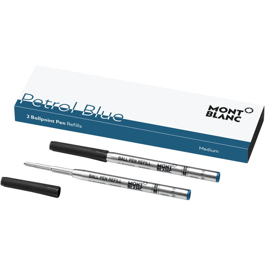 Montblanc 2 recharges pour stylo à bille (M) bleu pétrole 119604