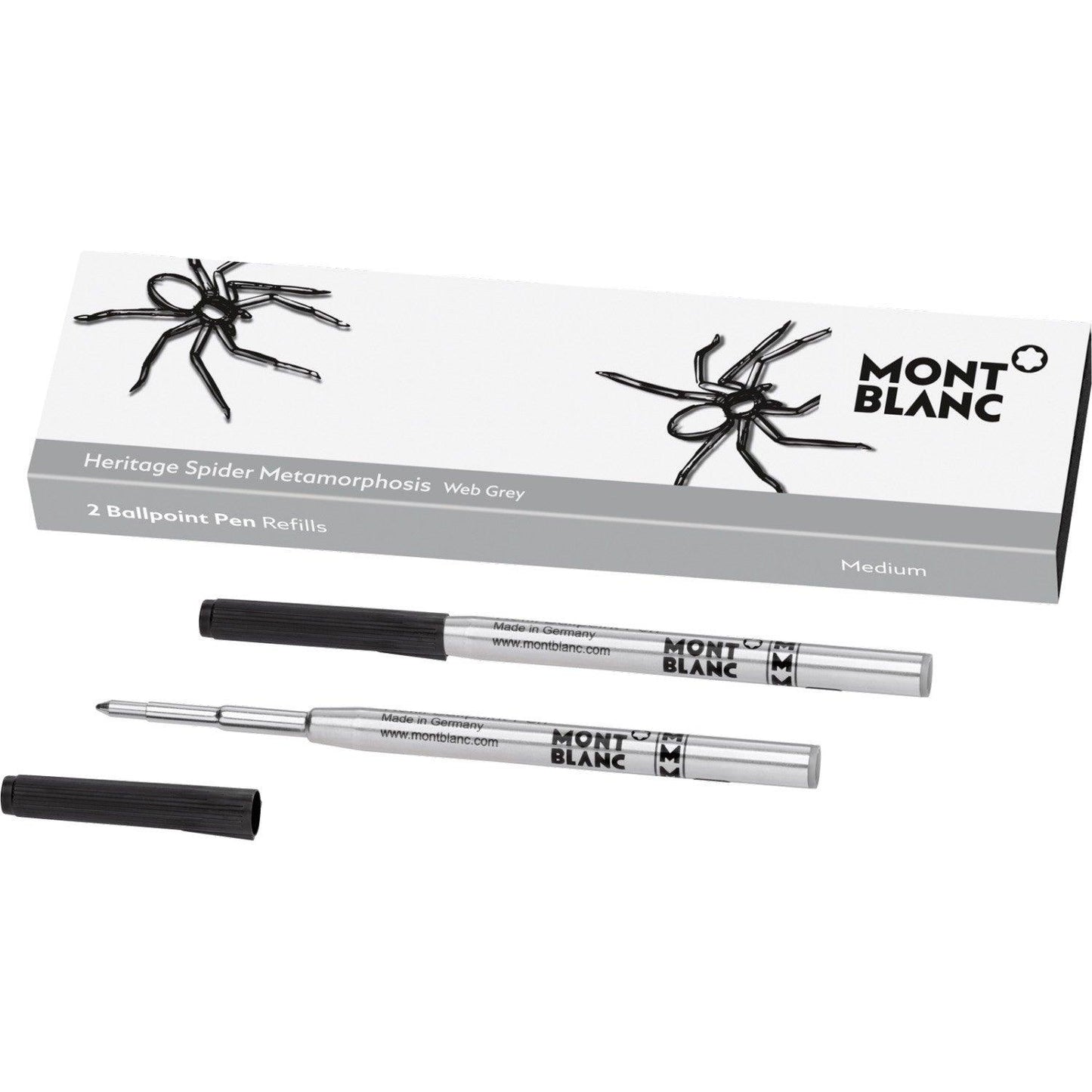 Montblanc 2 recharges pour stylo à bille (M) Heritage Spider Grey (gris) 118203