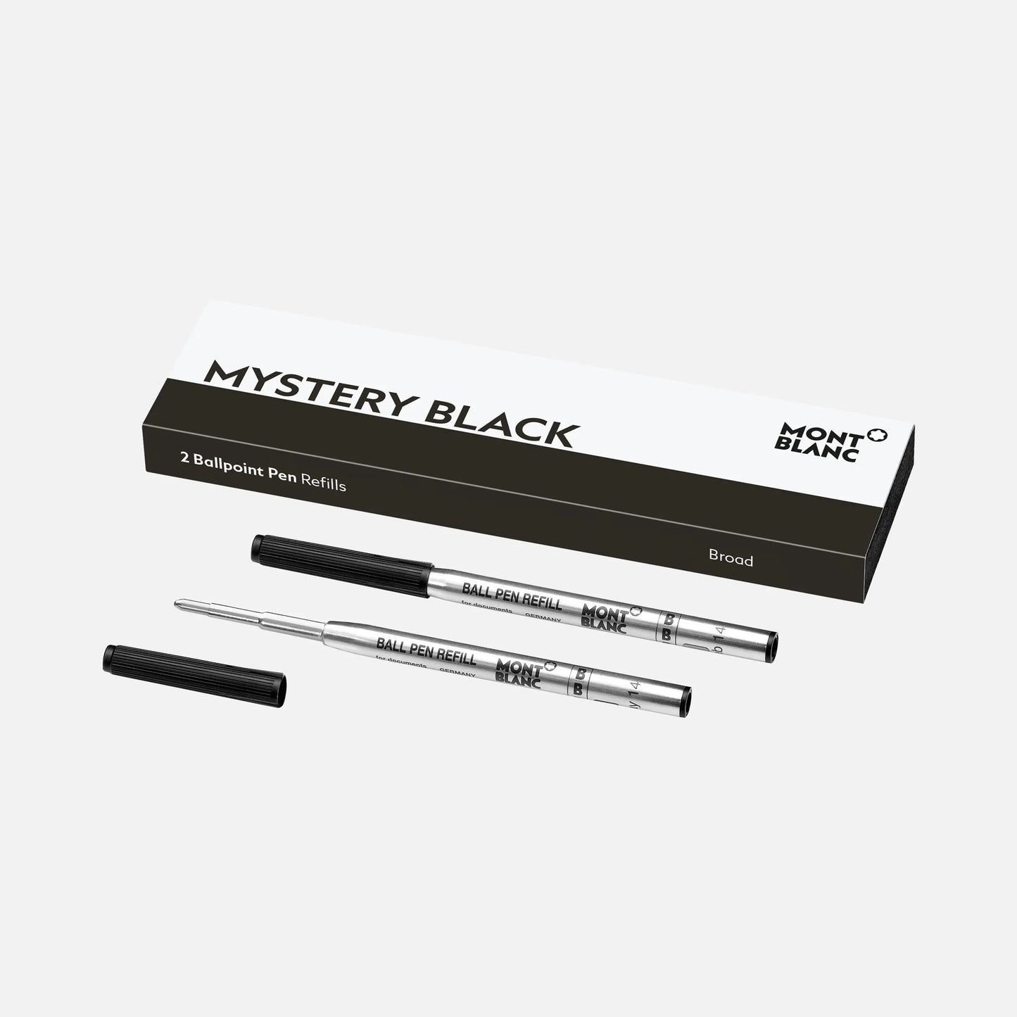 Montblanc 2 recharges pour stylo à bille pointe B large Mystery Black noir 128212