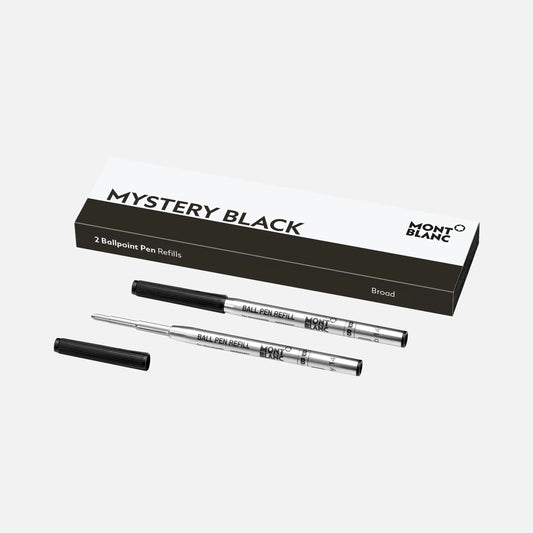 Montblanc 2 recharges pour stylo à bille pointe B large Mystery Black noir 128212