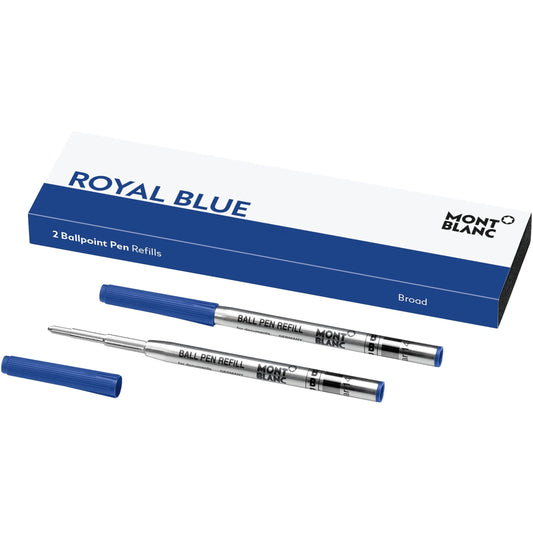 Recharges pour stylo bille Montblanc 2, bleu royal, réf. 128215