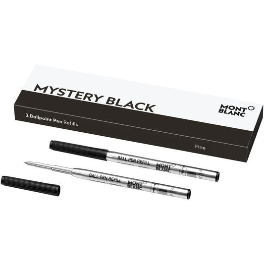 Recharges pour stylo bille Montblanc 2, pointe F, noir mystère, référence 128210