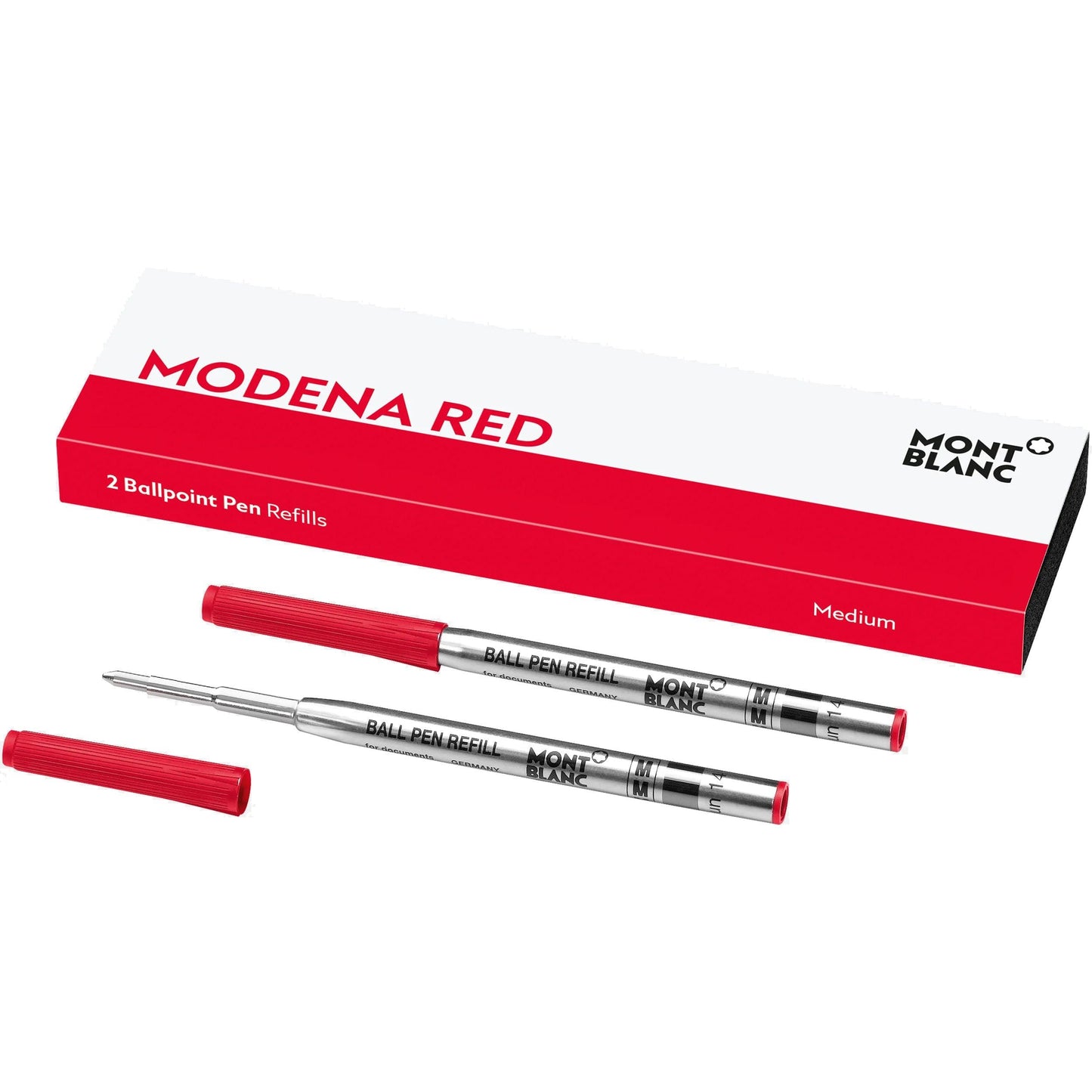 Recharges pour stylo bille Montblanc 2, pointe M, rouge Modena 128216