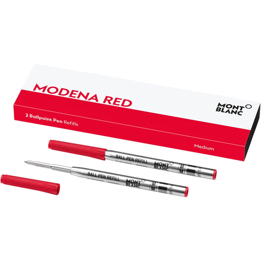 Recharges pour stylo bille Montblanc 2, pointe M, rouge Modena 128216