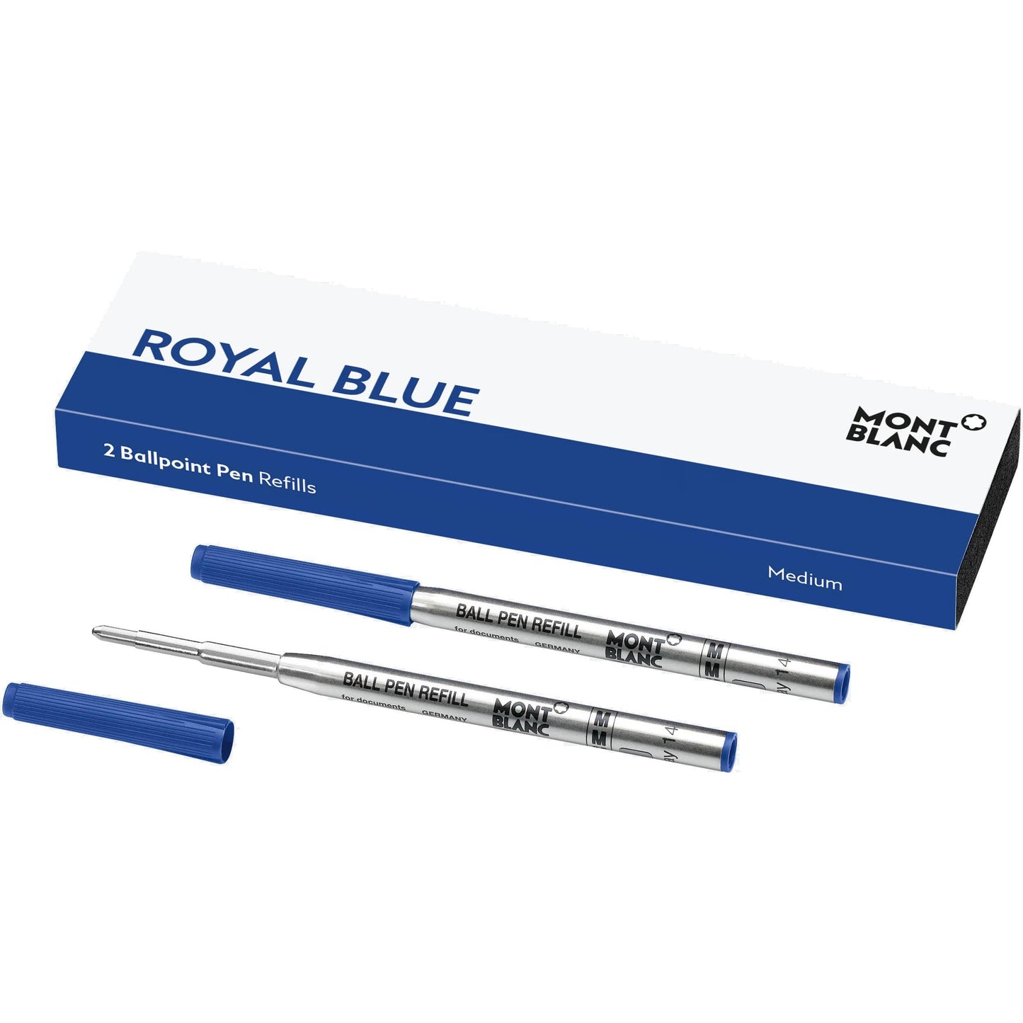Recharges pour stylo bille Montblanc 2, taille M, bleu royal, référence 128214
