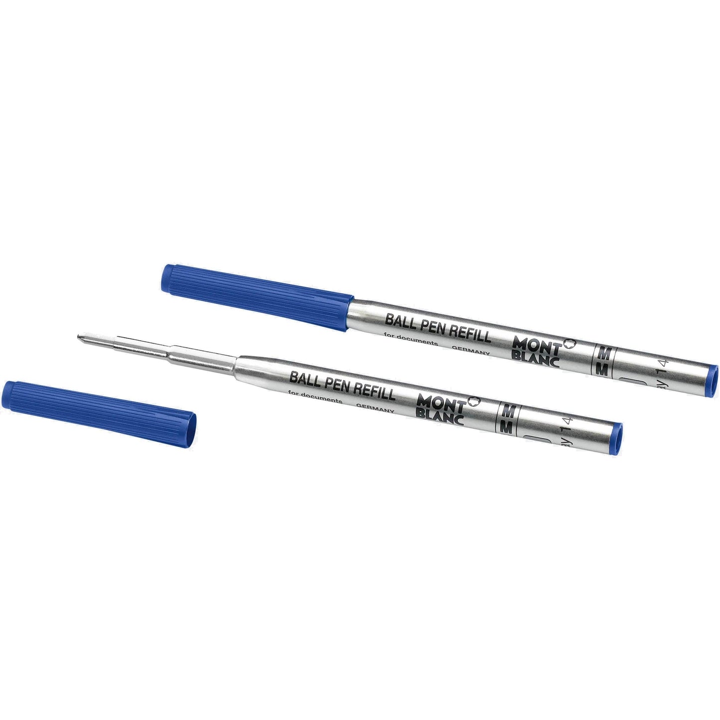 Recharges pour stylo bille Montblanc 2, taille M, bleu royal, référence 128214