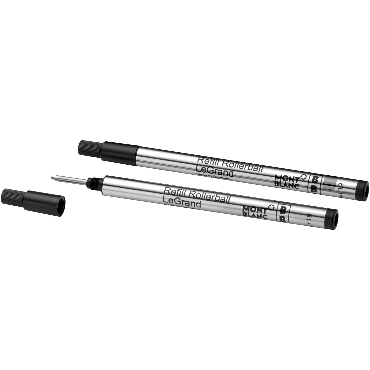 Recharges pour stylo roller Montblanc 2 LeGrand Broad Mystery Black, noires, référence 128226