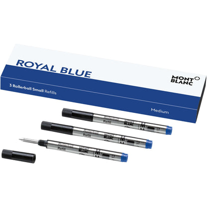 Montblanc 3 recharges petites pour roller pointe M Royal Blue bleu 128241