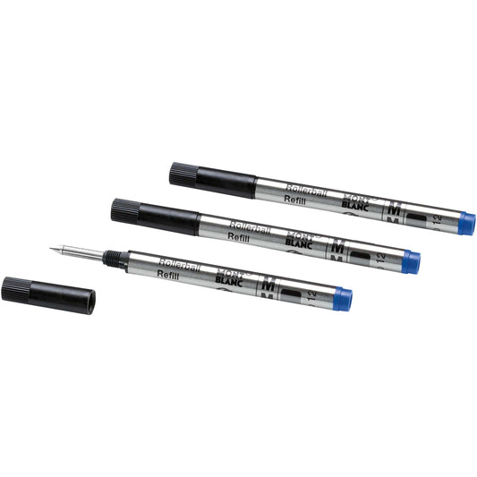 Montblanc 3 recharges petites pour roller pointe M Royal Blue bleu 128241