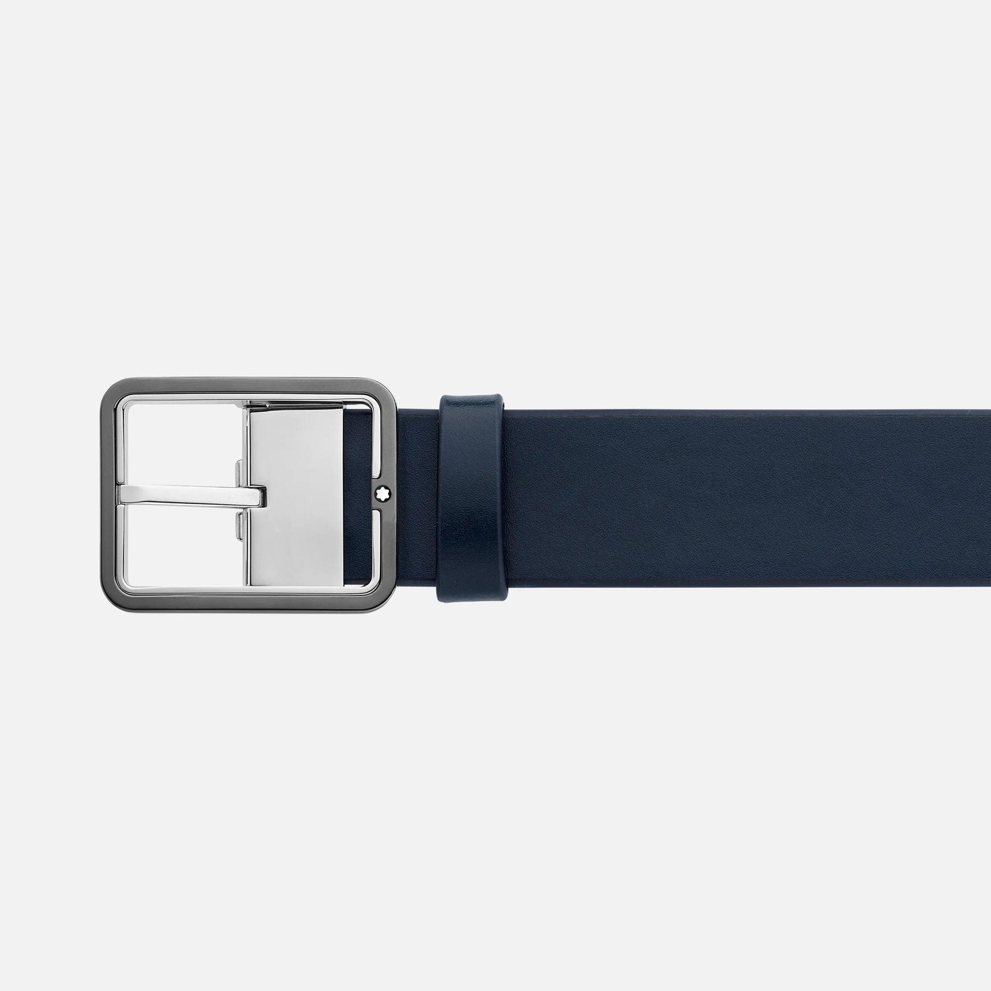 Ceinture Montblanc 35 mm avec boucle rectangulaire en cuir bleu/gris réversible, taille ajustable 131193