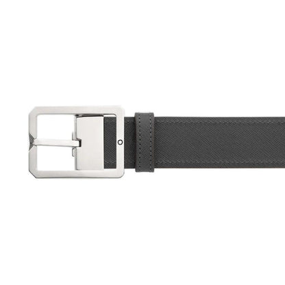 Montblanc ceinture 35mm avec boucle rectangulaire en cuir marron/gris réversible taille ajustable 131164