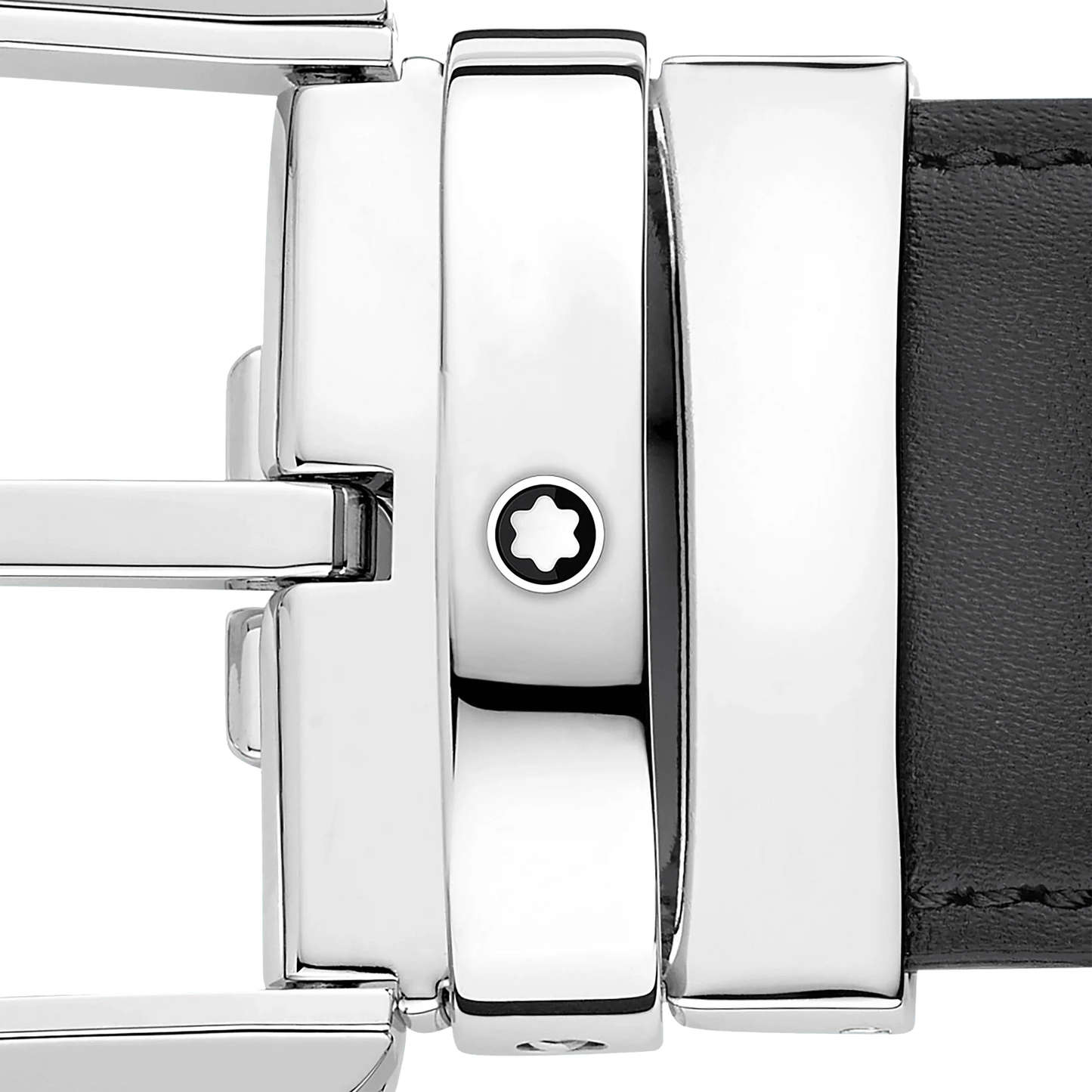 Montblanc ceinture 35 mm en cuir gris avec boucle en forme de fer à cheval 129437