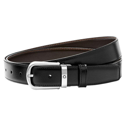Montblanc ceinture homme élégante noire/marron 30mm réversible réglable 114412