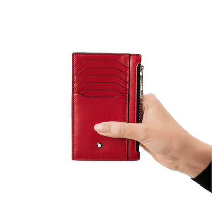Étui Montblanc Meisterstück 8cc avec poche en rouge 129688