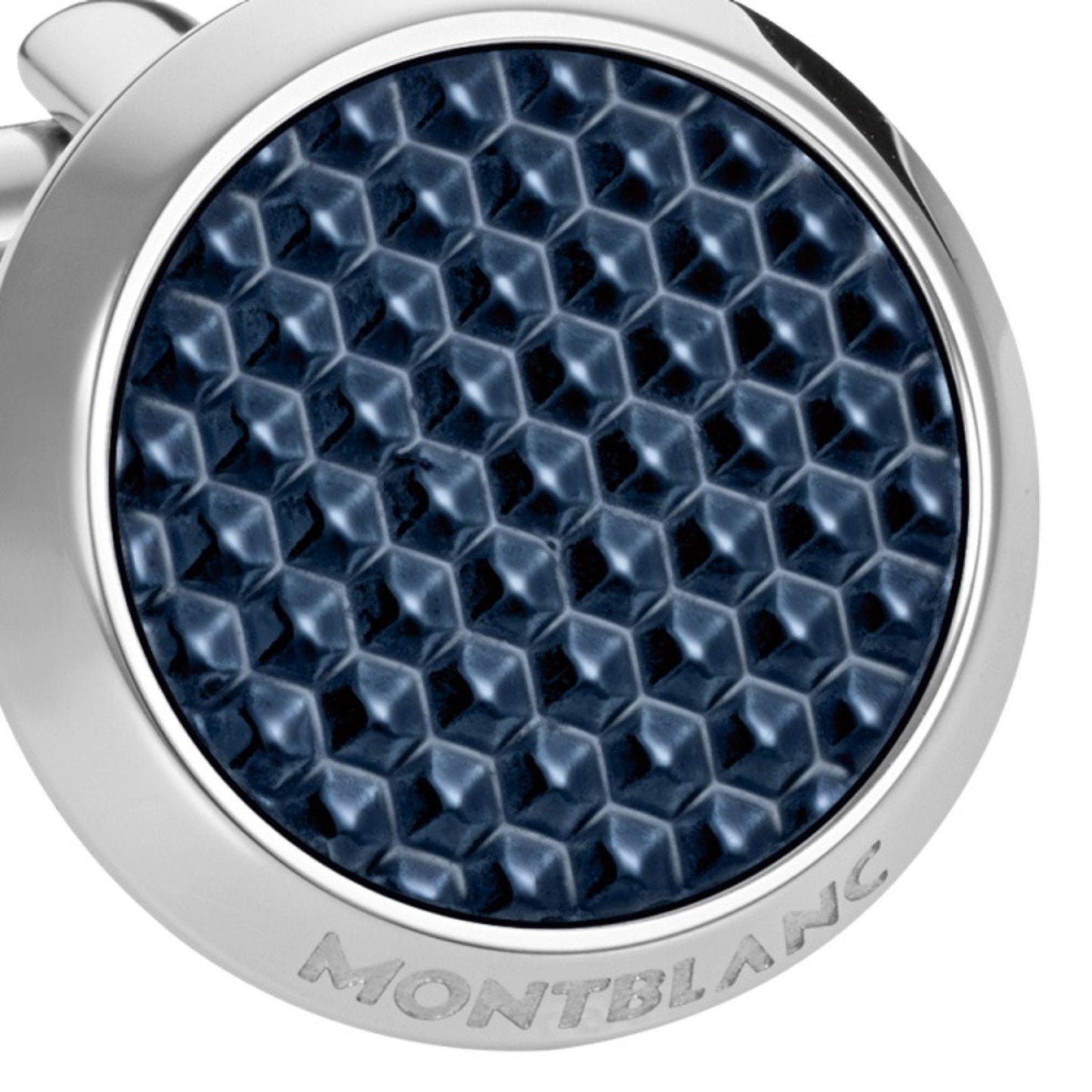 Montblanc boutons de manchette acier Meisterstück bleu 112904