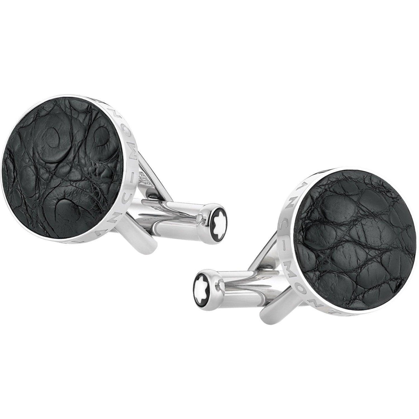 Montblanc boutons de manchette Essential Sartorial acier crocodile 116645
