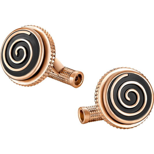 Montblanc boutons de manchette Jazz Miles Davis acier finition PVD or rose 114780