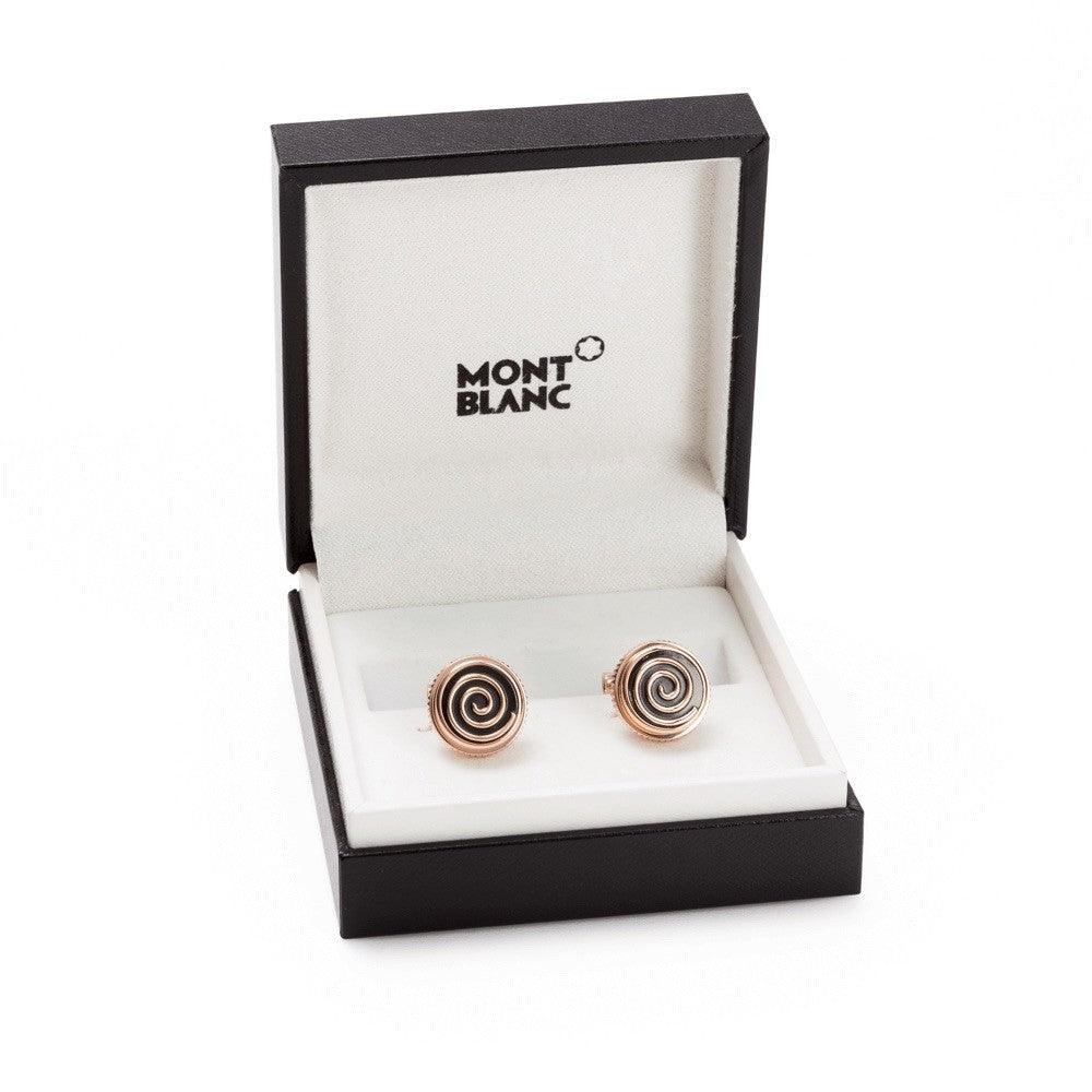 Montblanc boutons de manchette Jazz Miles Davis acier finition PVD or rose 114780