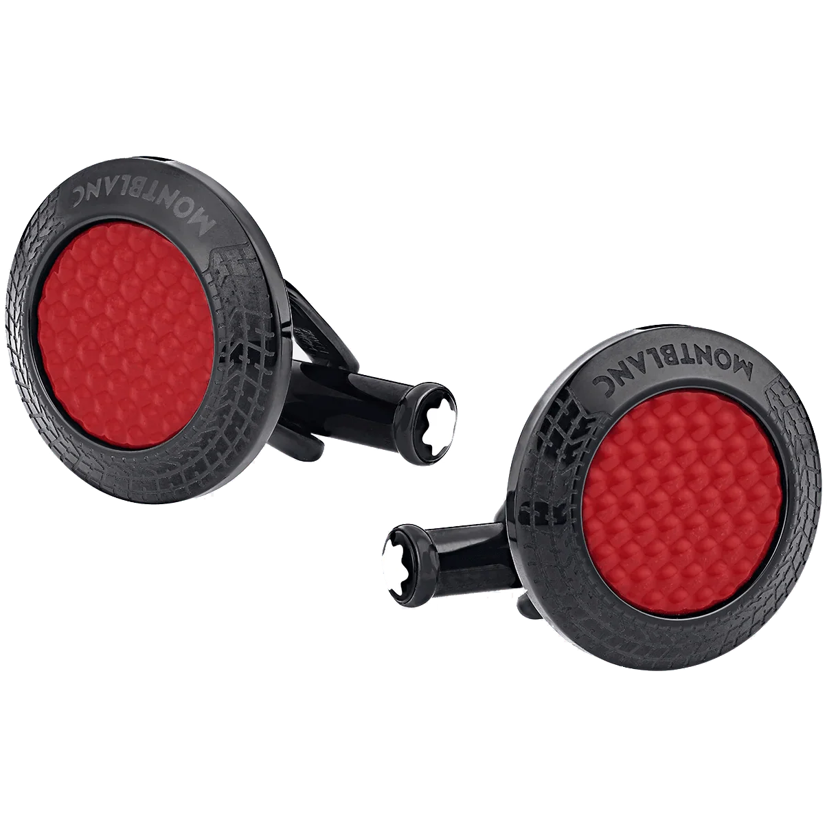 Montblanc boutons de manchette Meisterstück Great Masters Pirelli en acier et laque rouge 128395