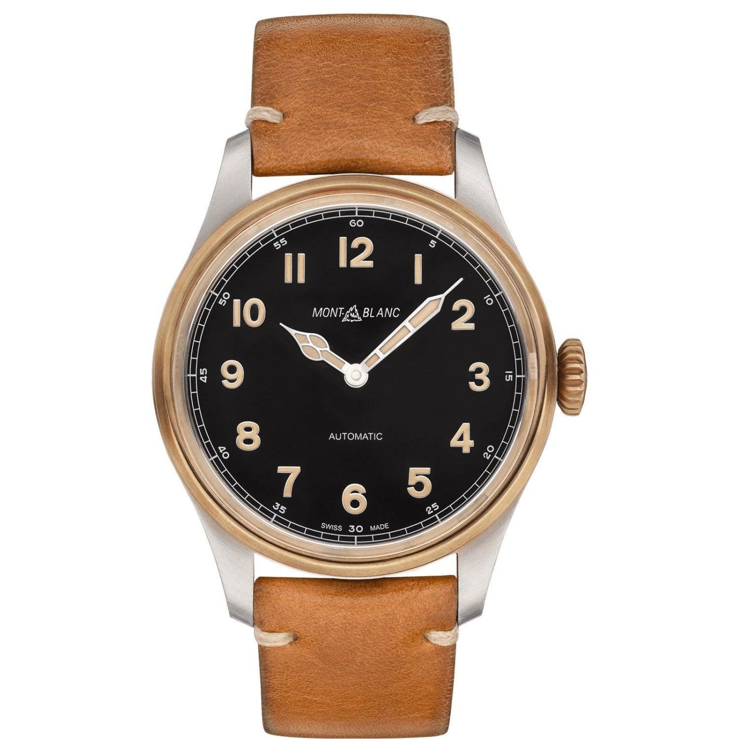 Montblanc montre 1858 Automatic 44mm noir automatique acier et bronze 116241