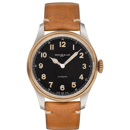 Montblanc montre 1858 Automatic 44mm noir automatique acier et bronze 116241