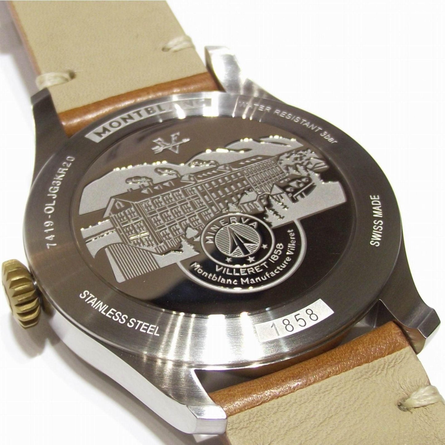 Montblanc montre 1858 Automatic 44mm noir automatique acier et bronze 116241